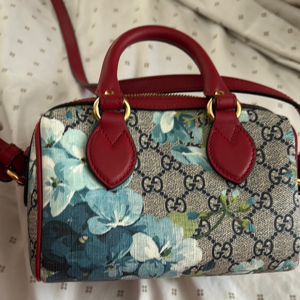 Gucci Red and Blue Floral Mini Bag
